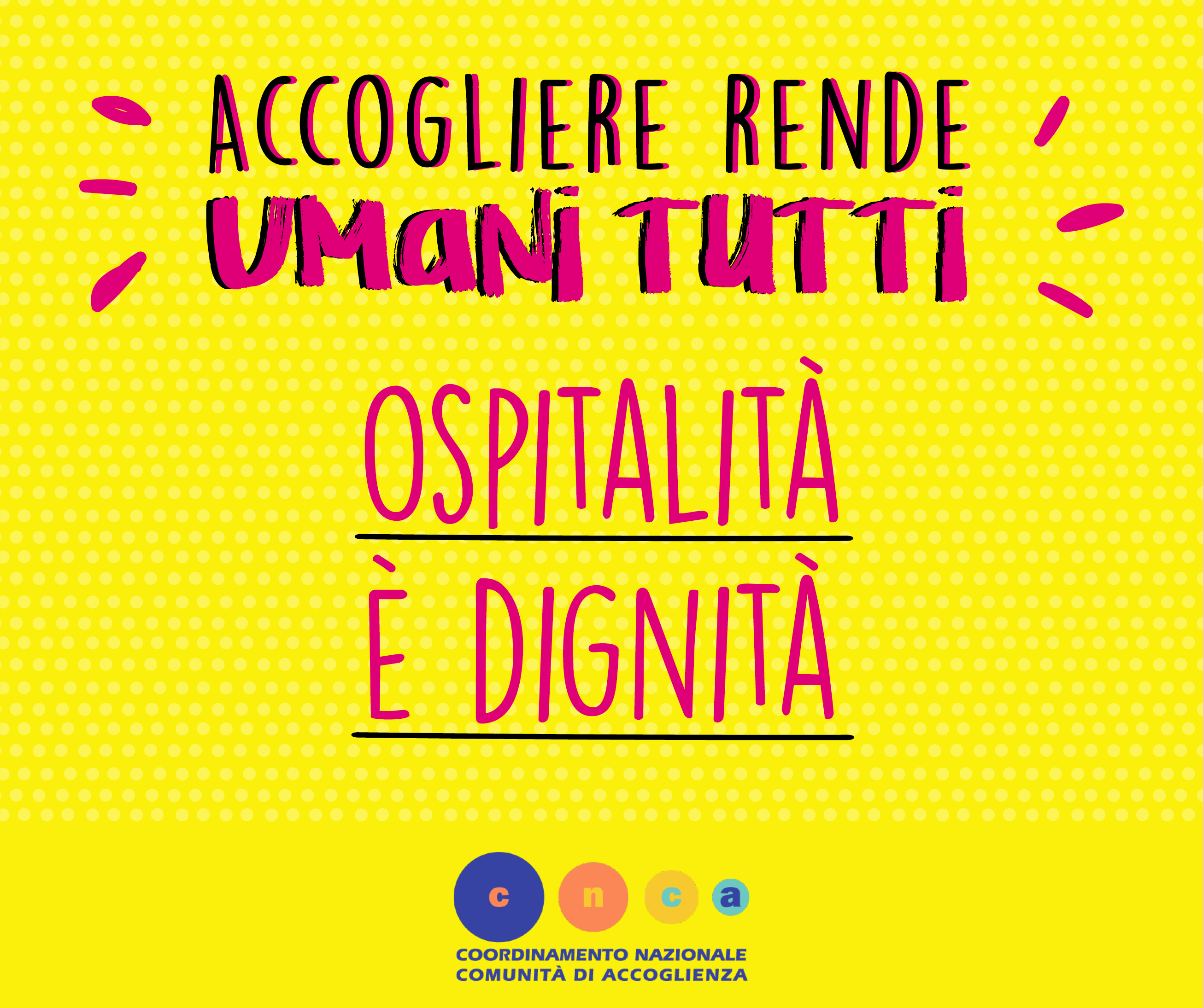 Accogliere rende umani logo cnca2