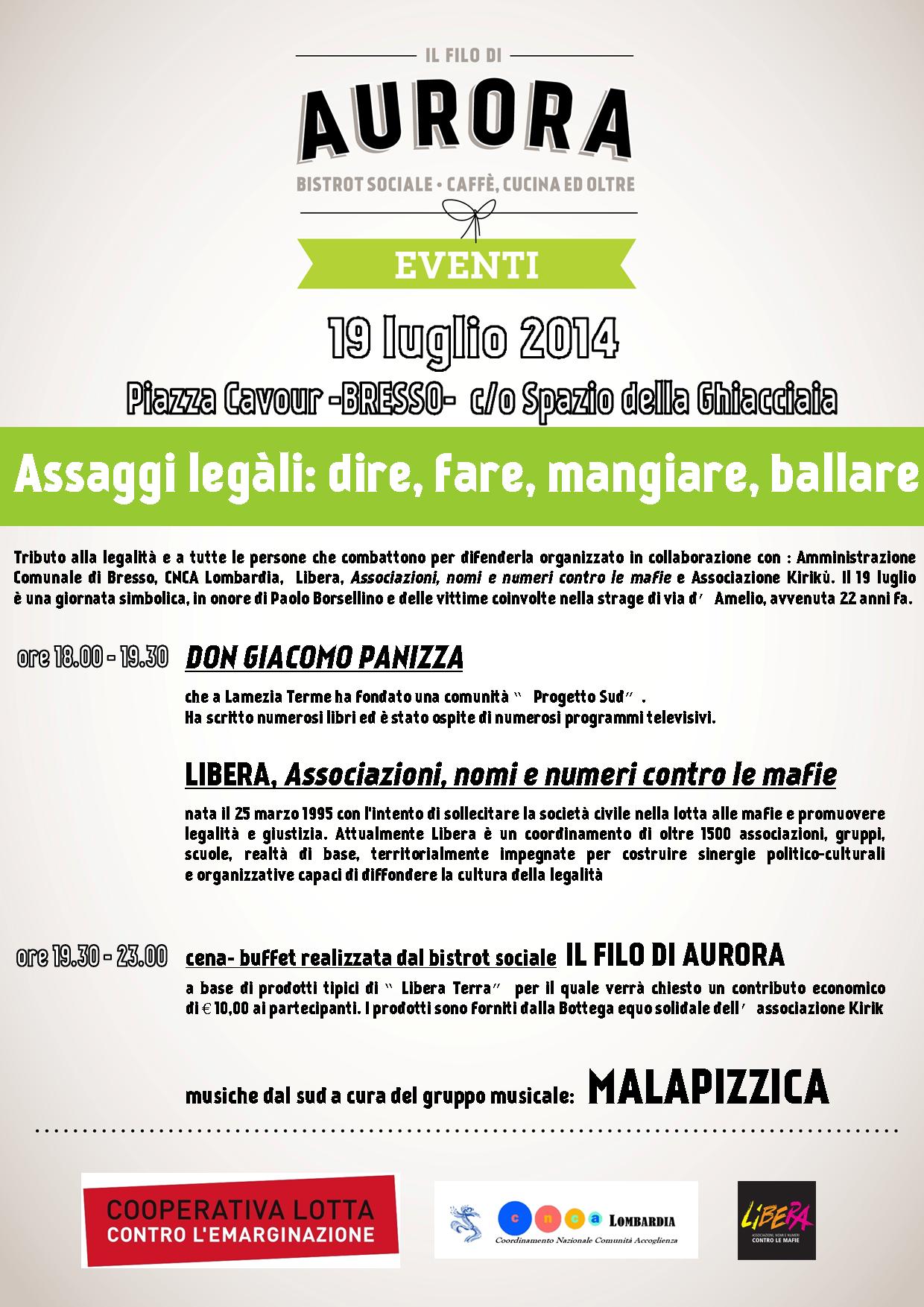 Lotta evento 19 luglio con Panizza